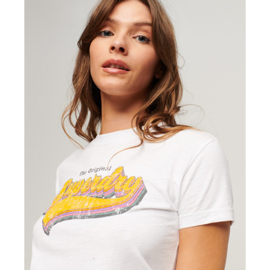 Superdry Γυναικεία κοντομάνικη μπλούζα Vintage Rainbow T-Shirt